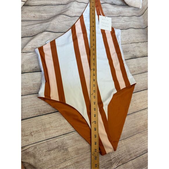NWT BAIlA One Shoulder Retro Stripe Reversible One Piece Swimsuit Size 18 - Picture 7 of 11